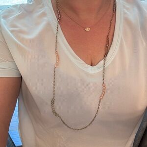 Loft Elegant Gold and Pink Beaded Necklace